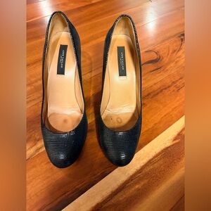 Ann Taylor Black Textured Heels